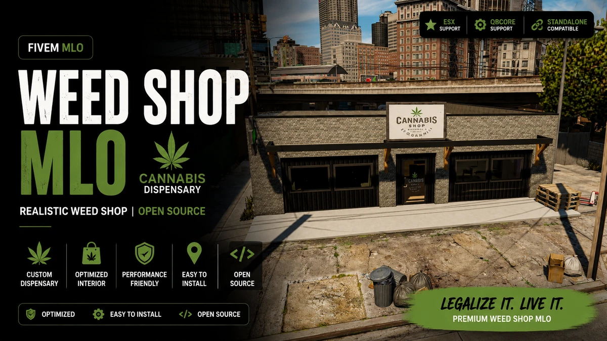 Weed Shop MLO FiveM | Cannabis Dispensary | Open Source